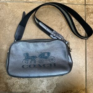 Coach blue black silver Leather Bag